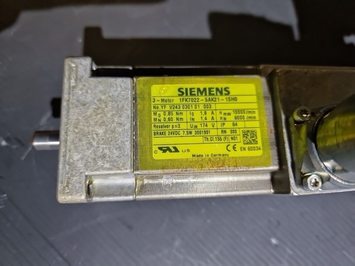 Siemens Simotics 3 ~ Servomotor 1FK7022-5AK21-1SG0