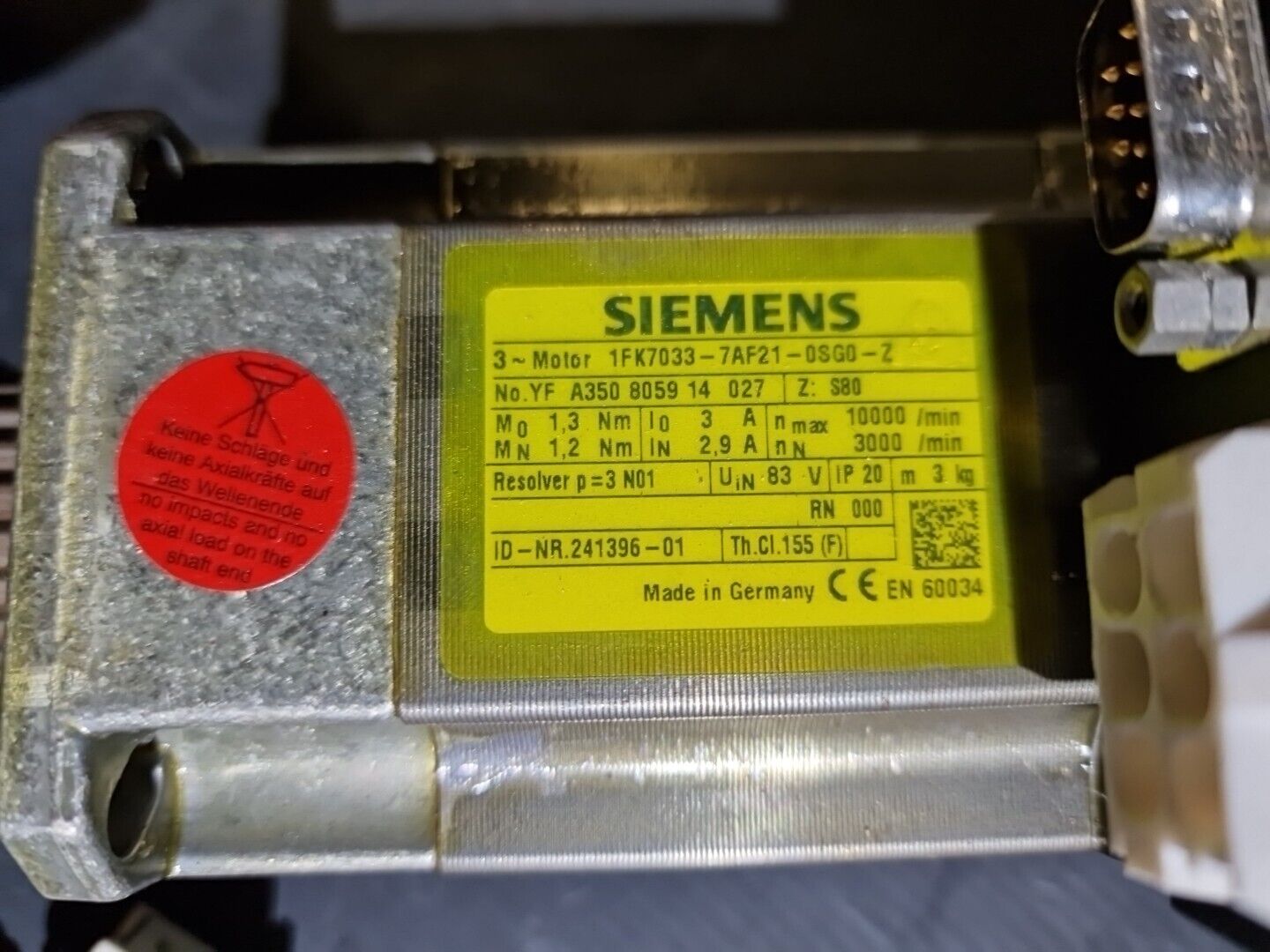 Siemens 3~Servomotor 1FK7033-7AF21-0SG0-Z