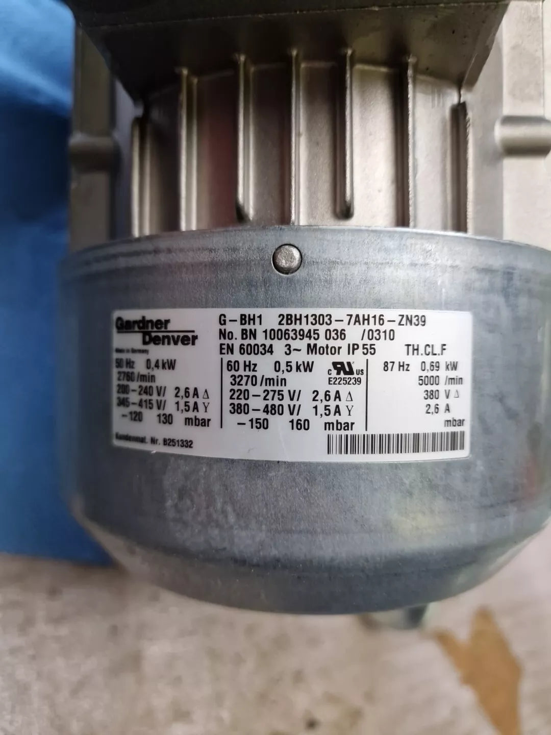 Siemens Gardner Denver G-BH1 2BH1303 - 7AH16-ZN39 Verdichter Absaugung