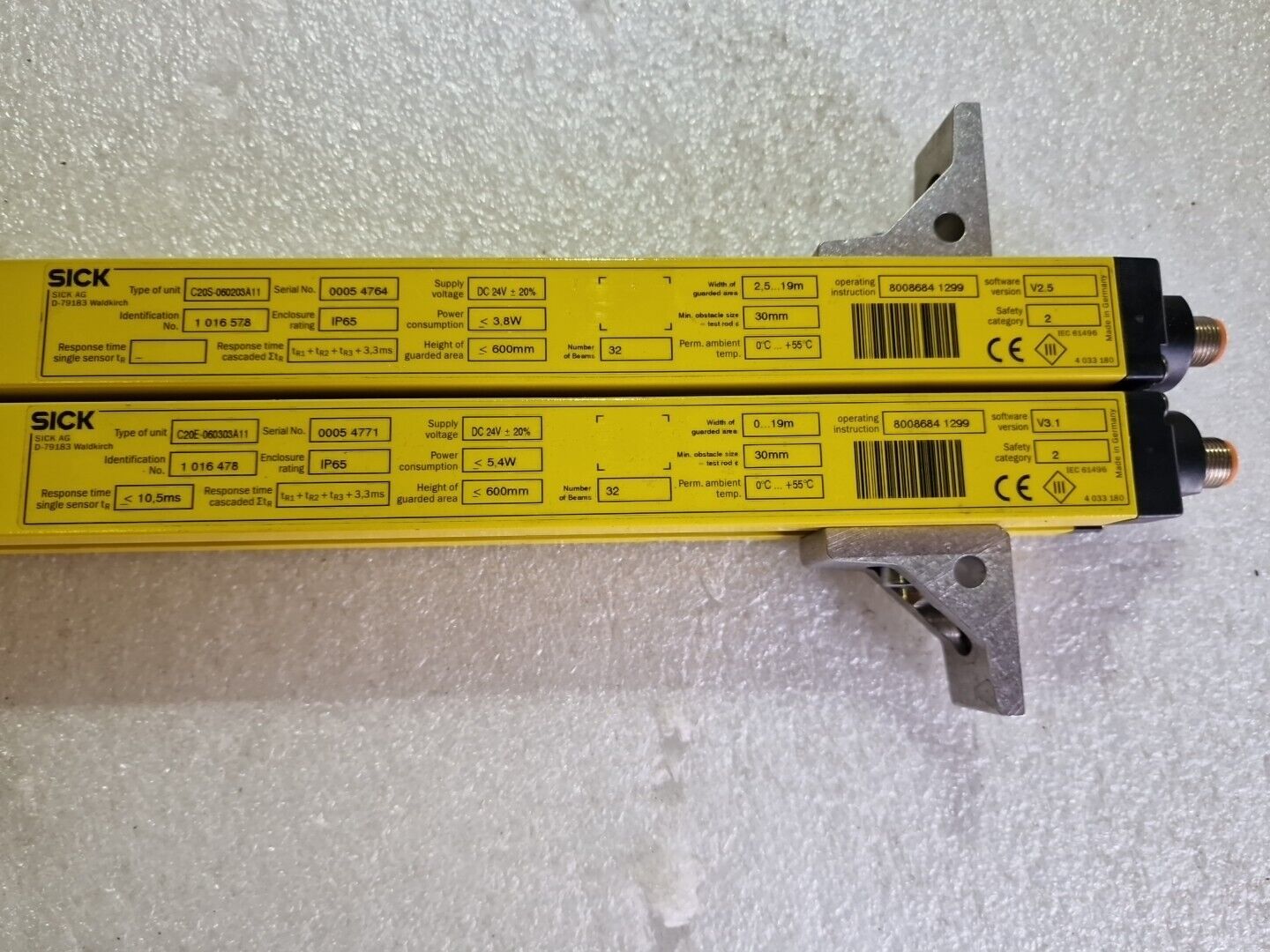 Sick C2000 Lichtschranke C20S-060203A11 1016578 + C20E-060303A11 1016478