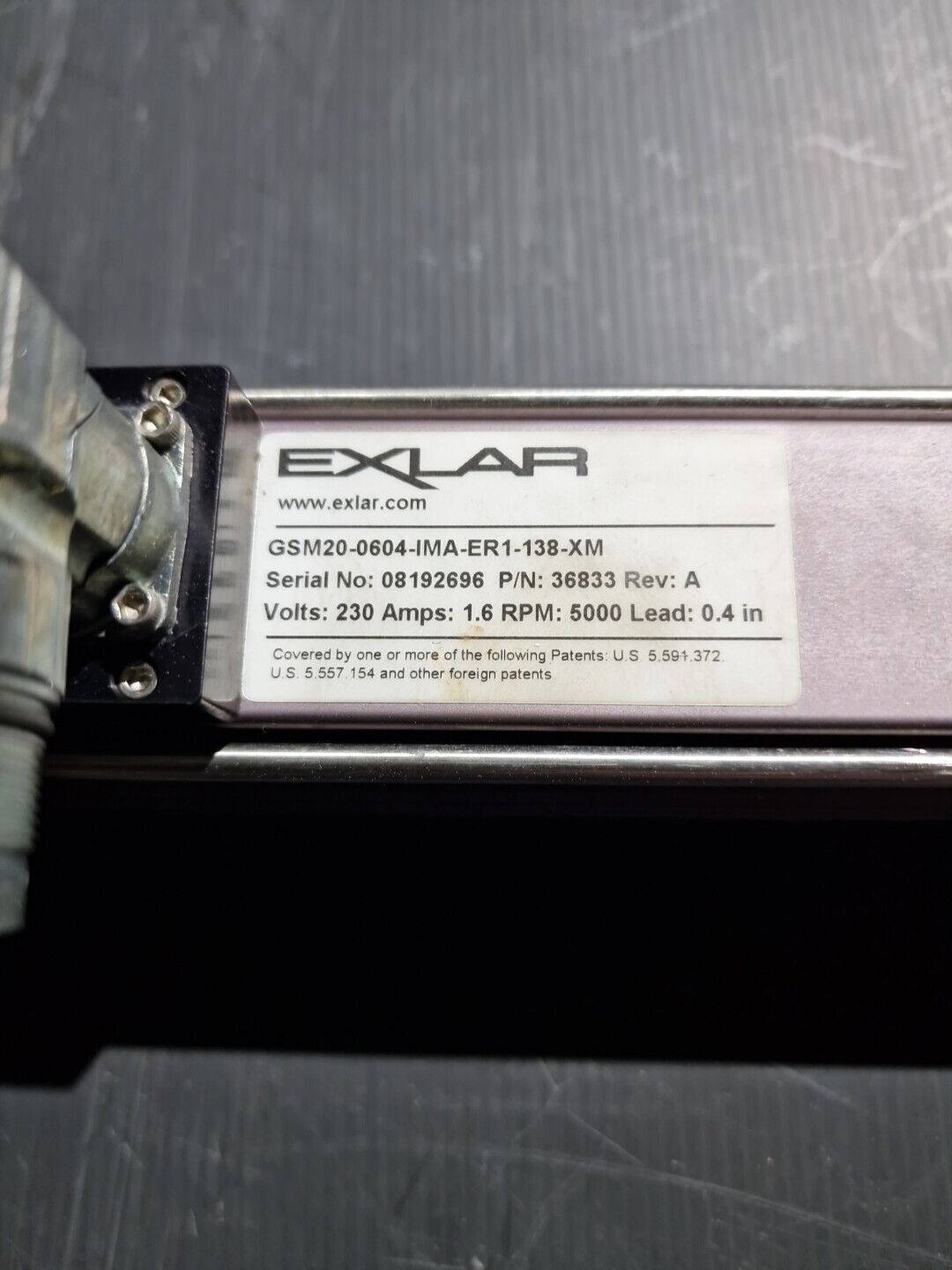 EXLAR GSM20-0604-IMA-ER1-138-XM Linearantriebe GSM integriertem Motor
