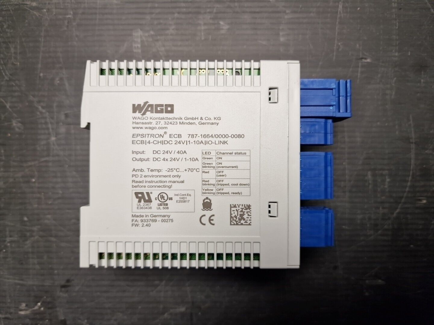 WAGO EPSITRON 787-1664/0000-0080 Schutzschalter 4x24VDC 1-10A