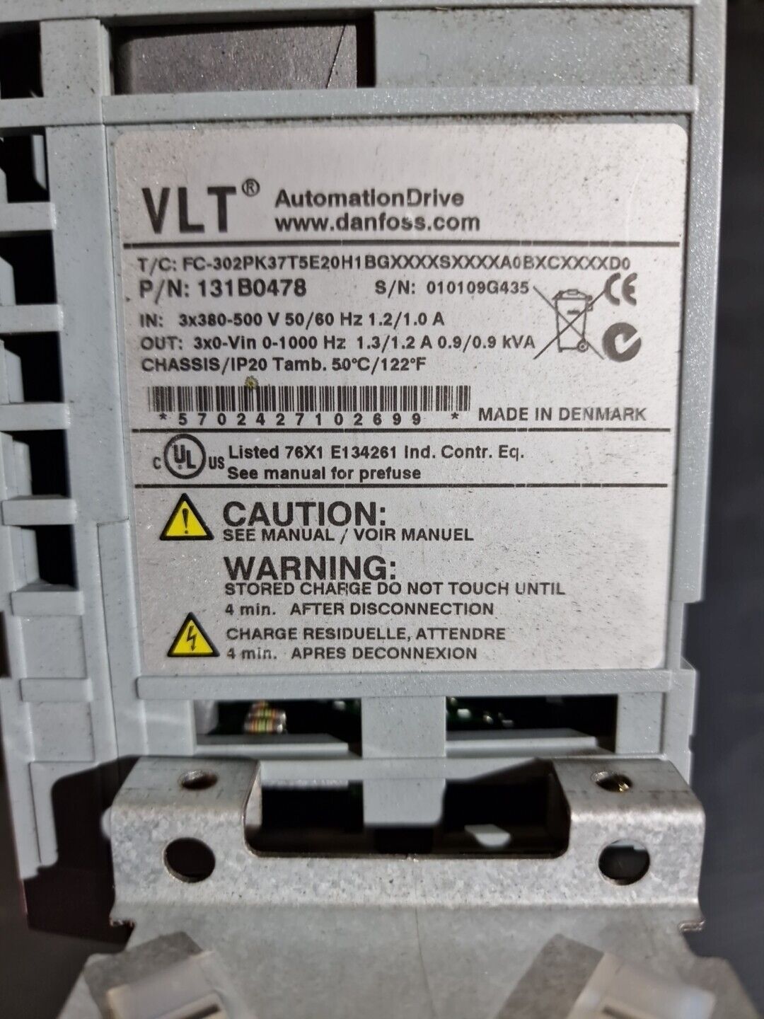 Danfoss Frequenzumrichter VLT FC-302PK37T5E20H1BG / 131B0478 0,37 KW