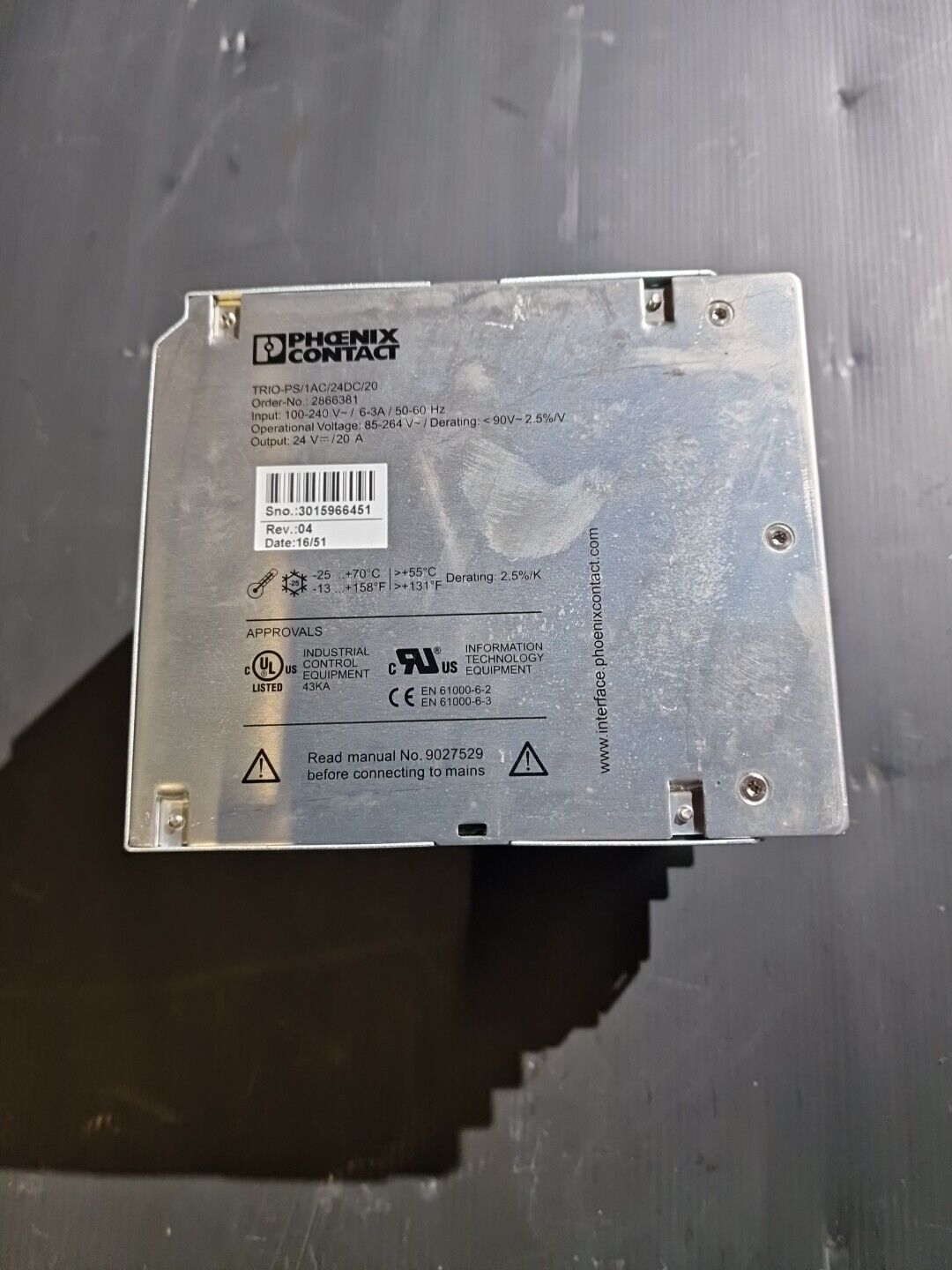 PHOENIX CONTACT Trio-PS/1AC/24DC/20 2866381