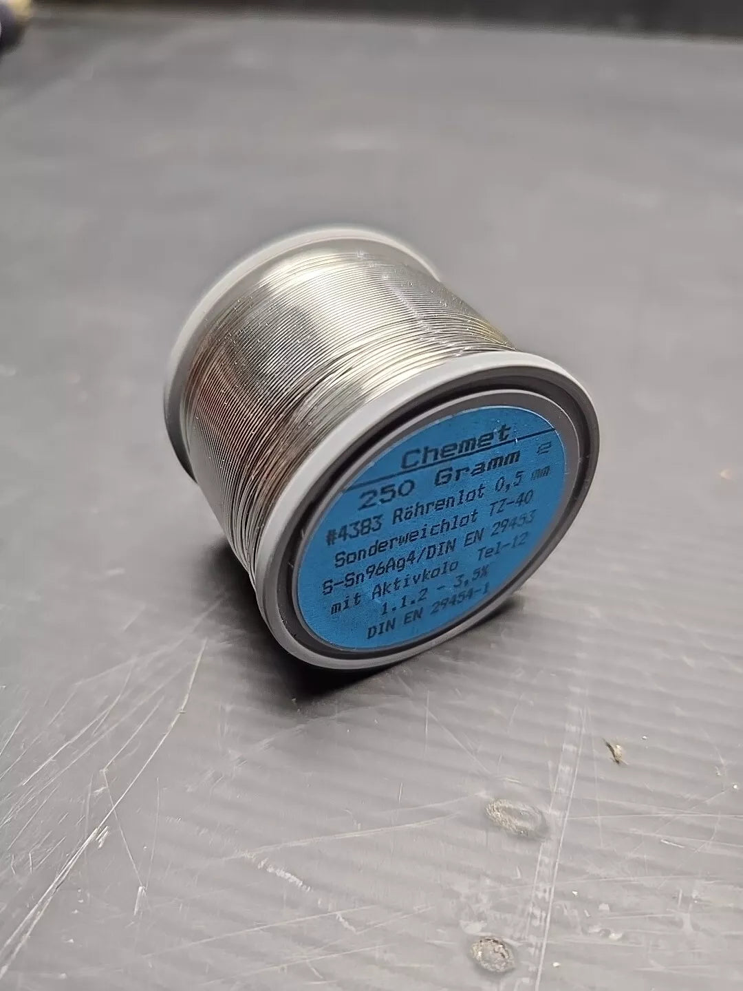 Chemet Weichlot Lötzinn 250 Gramm S-Sn96Ag4 TZ-40 Silberlot 0,5mm JUWELIER S-1