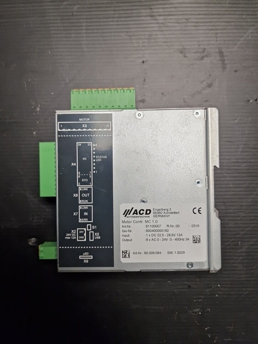 ASYS MC 1.0 ACD 81100007 OUT 8X AC 0-24V Motor Management Controller