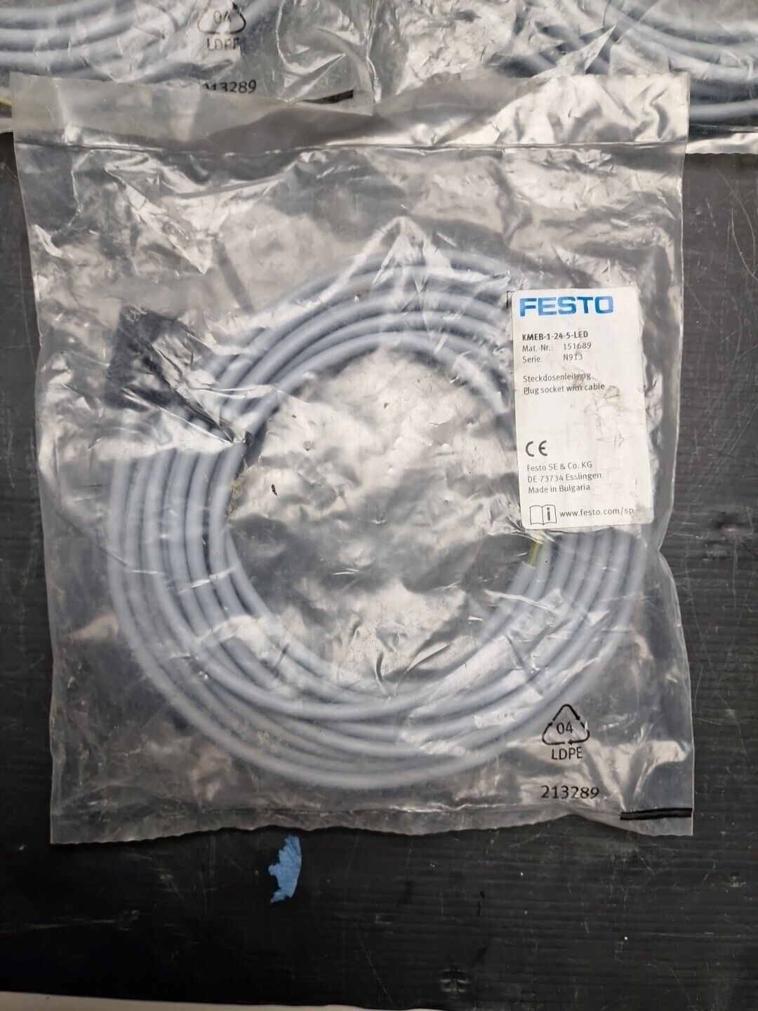 3 X FESTO 151689 Ventil Stecker 5m Steckdosenleitung Kabel Magnetventil