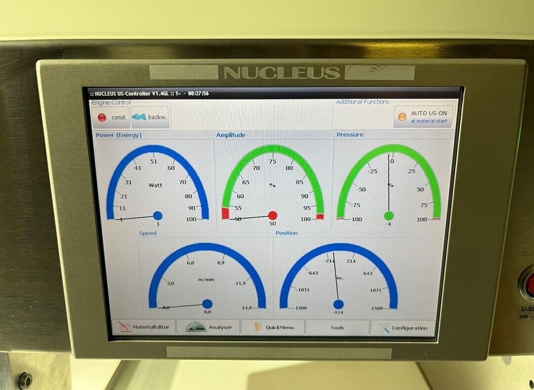 Nucleus Rotosonic V4E Flatbet Ultraschall Schweißgerät 2Kva 800 W 35 Hz