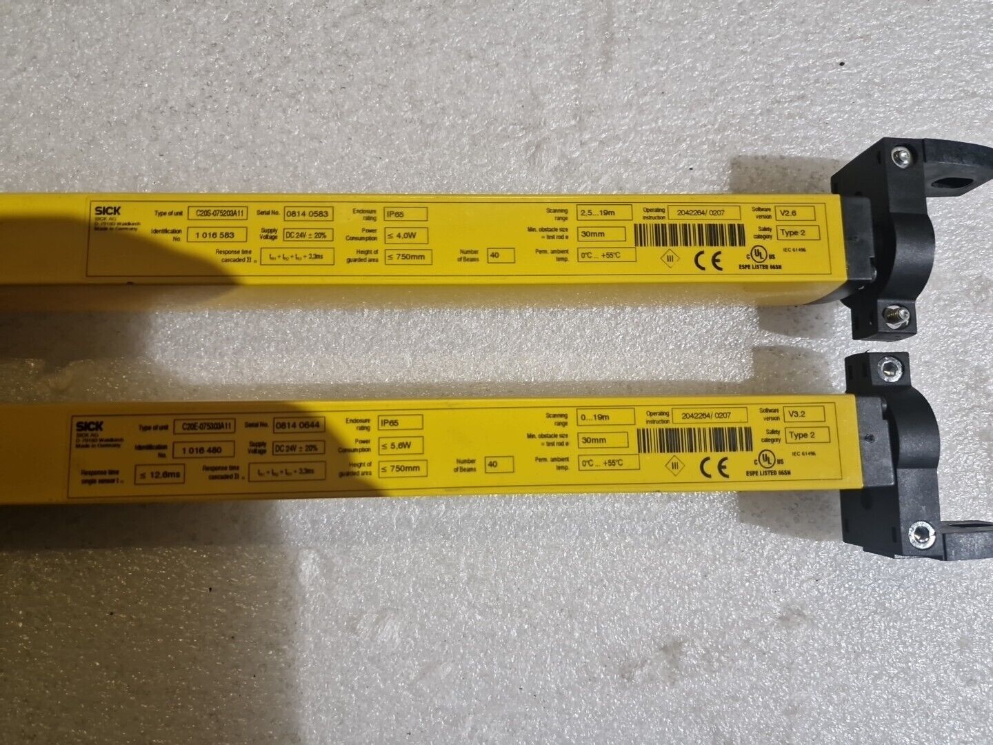SICK C2000 C20S-075203A11 + C20E-075303A11 Lichtschranke Sender Empfänger