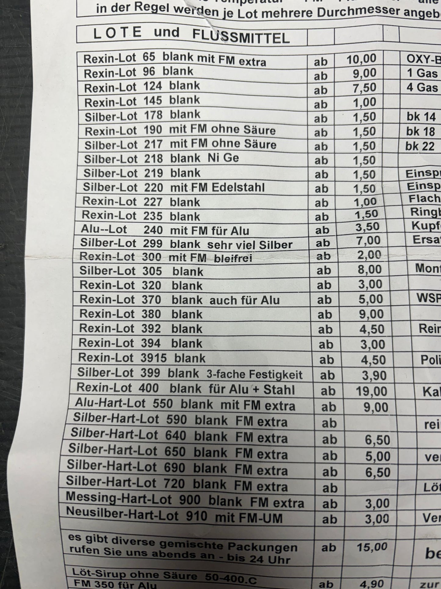 REXIN Löttechnik Restbestände Lot Lötzinn